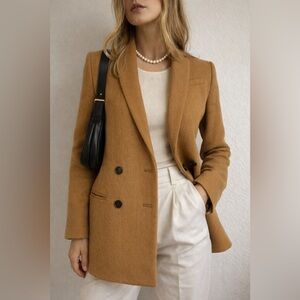 Banana Republic Camel Double-Breasted Blazer